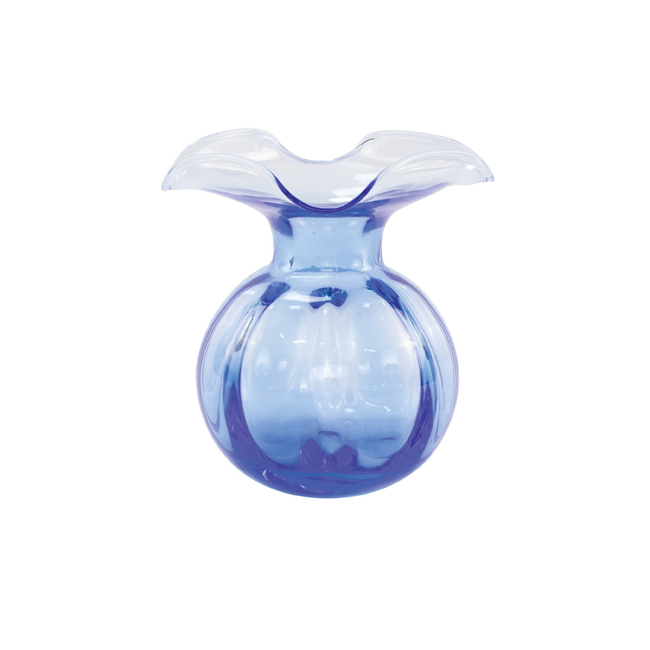 Vietri Hibiscus Glass Medium Fluted Vase | Cobalt 