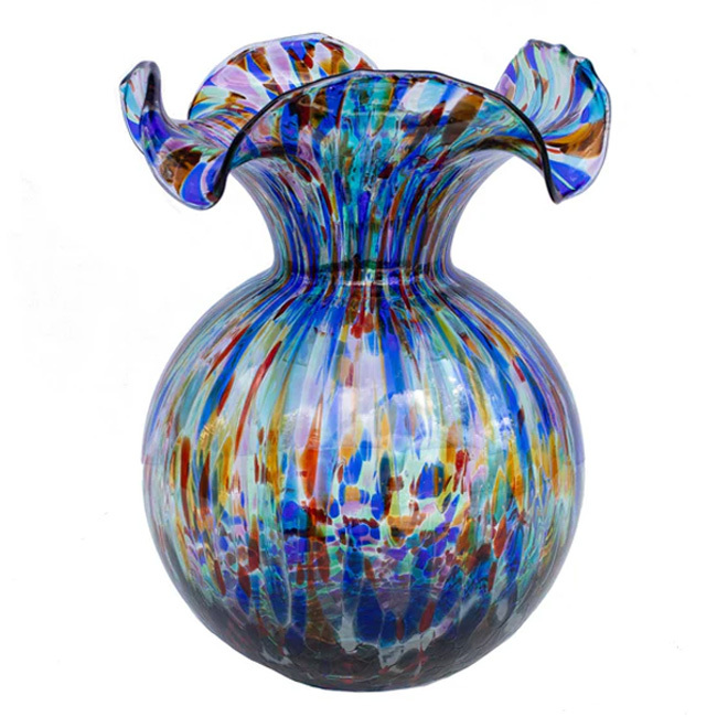 Product Vietri Hibiscus Glass Carnevale Medium Fluted Vase