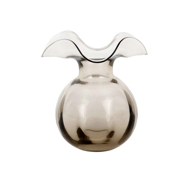 Product Vietri Hibiscus Glass Medium Fluted Vase | Gray