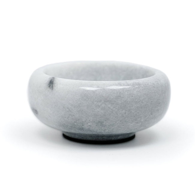 RSVP White Marble Herb Salt Bowl