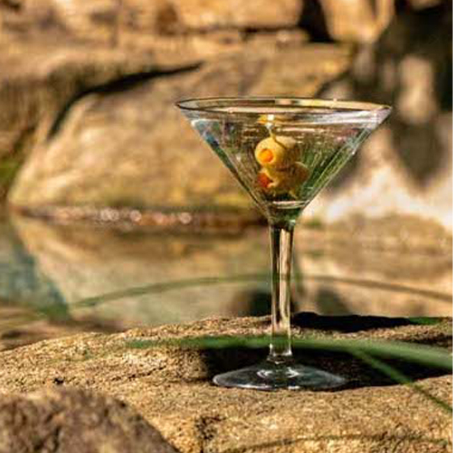 BOLD Drinkware Revel Martini Glass | 10 oz. in use