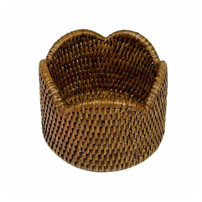 Product Caspari Natural Rattan Scallop Wine Coaster