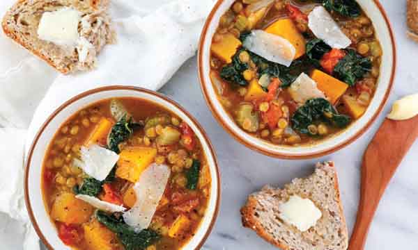Extra Ingredient's Butternut Squash, Kale, and Lentil Soup Butternut Squash, Kale, and Lentil Soup