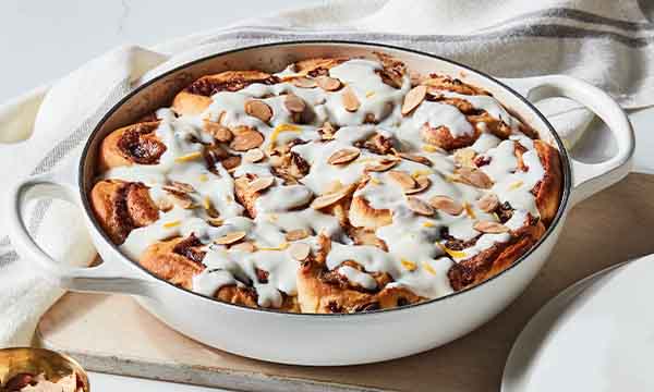 Cherry Cinnamon Rolls with Orange Goat Cheese Glaze