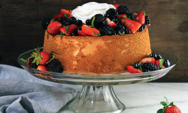 Angel Food Cake with Fresh Cream and Berries