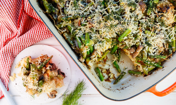 Asparagus and Mushroom Breakfast Strata