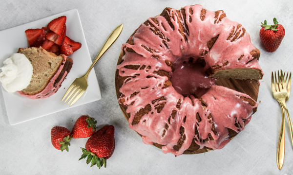 Glazed Strawberry Bundt Cake