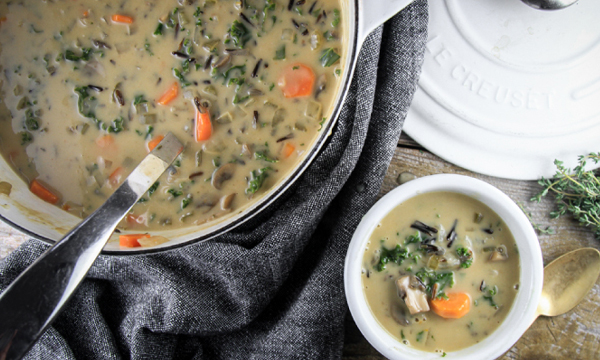 Creamy Mushroom and Wild Rice Soup