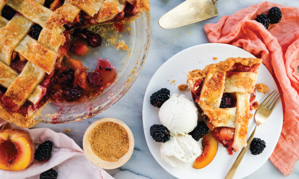 Peach and Blackberry Pie