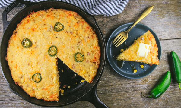 Bacon, Cheddar, & Jalapeno Skillet Cornbread