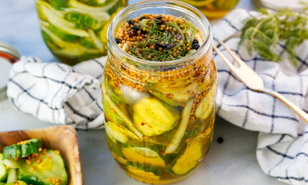 Spicy Refrigerator Bread and Butter Pickles