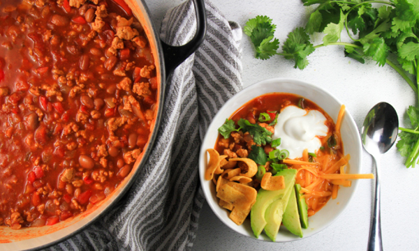 Turkey Chili with All the Toppings