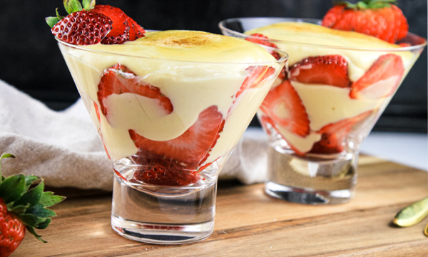 Chilled Zabaglione with Strawberries