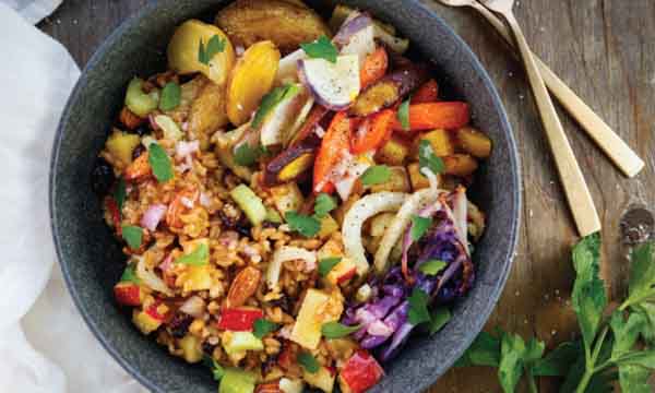 Roasted Root Vegetable and Farro Bowl 