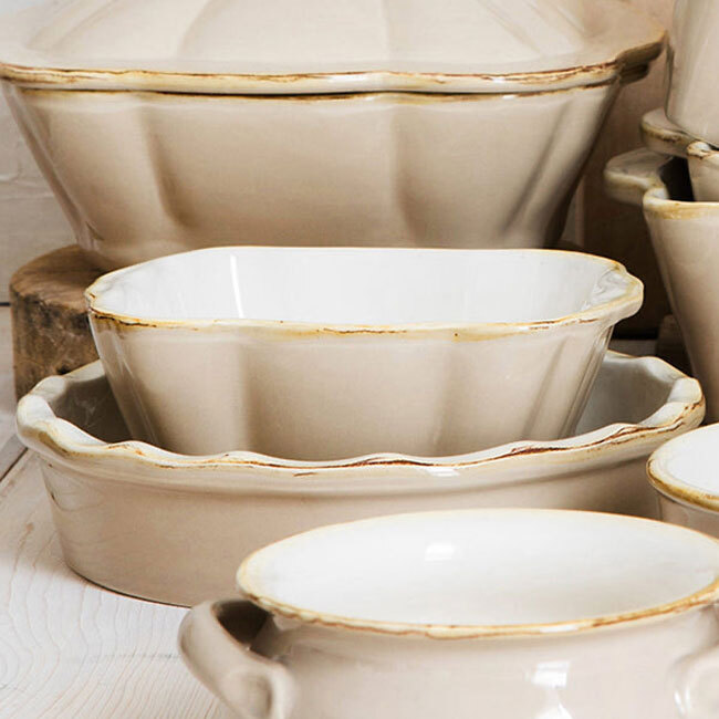 Vietri Italian Bakers Small Square Baker | Cappuccino