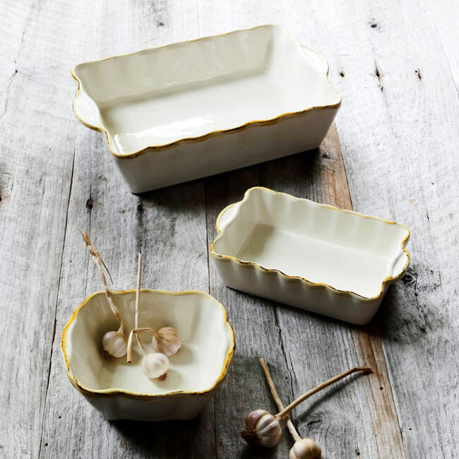 Vietri Italian Bakers Medium Rectangular Baker | White