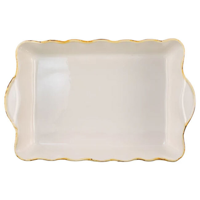 Vietri Italian Bakers Large Rectangular Baker | White