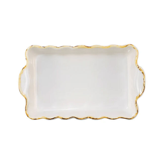 Vietri Italian Bakers Small Rectangular Baker | White