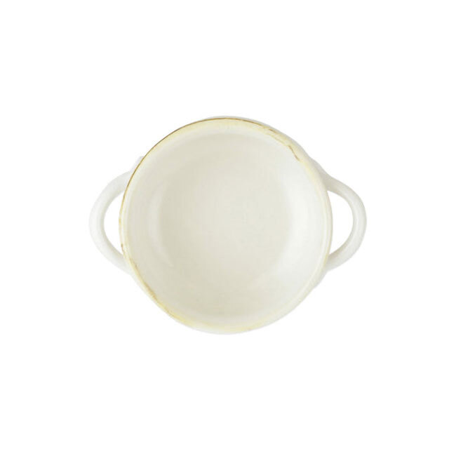 Vietri Italian Bakers Small Handled Round Baker | White