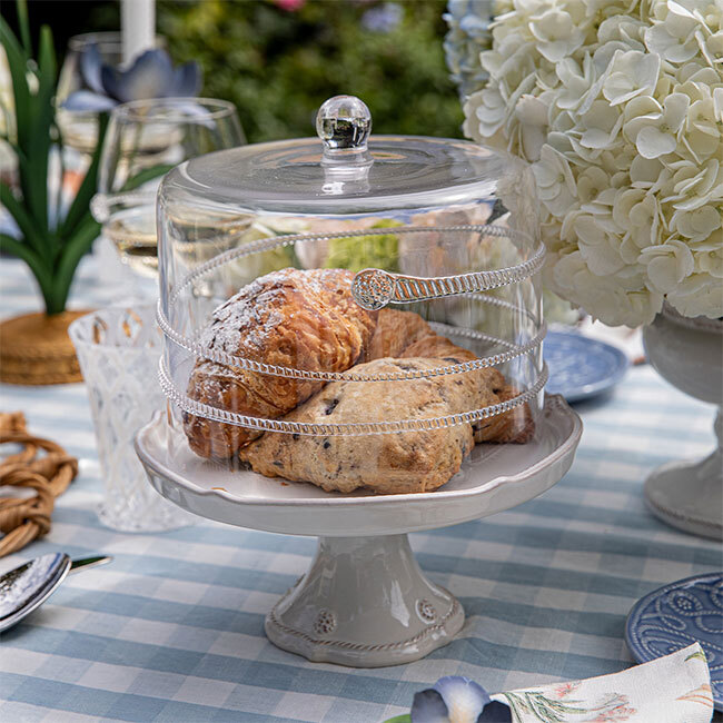 Juliska Berry & Thread Petite Cake Stand | Whitewash with the Juliska Amalia Petite Cake Dome