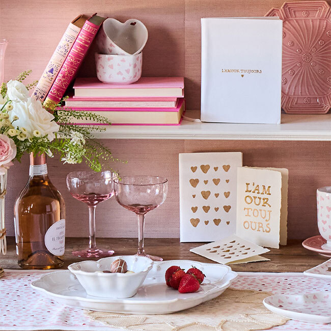 Juliska Berry & Thread 6.5” Heart Bowl | Whitewash on platter in collection