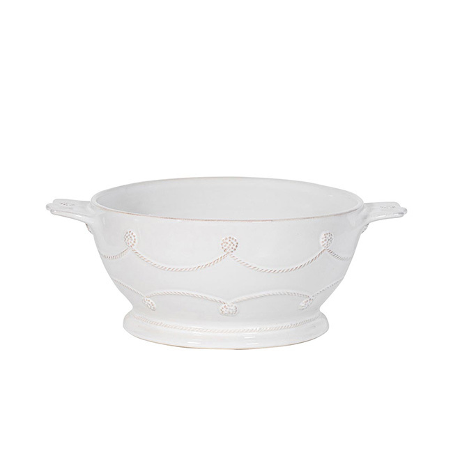 Juliska Berry & Thread Casserole with Lid | Whitewash without lid