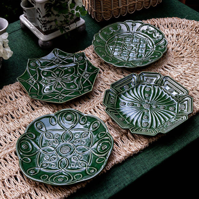 Juliska Jardins du Monde Dessert/Salad Plate Assorted Set/4 | Basil