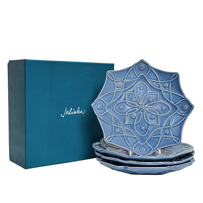 Juliska Jardins du Monde Dessert/Salad Plate - Assorted | Set/4 | Chambray with box