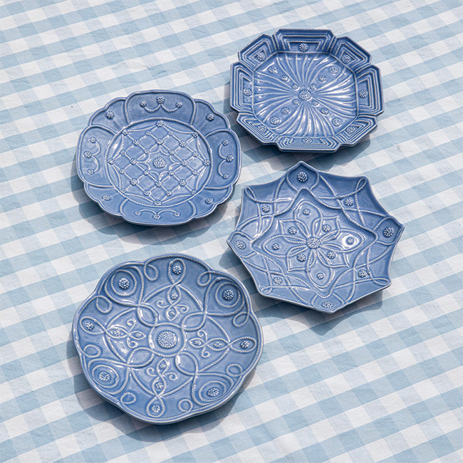 Juliska Jardins du Monde Dessert/Salad Plate - Assorted | Set/4 | Chambray