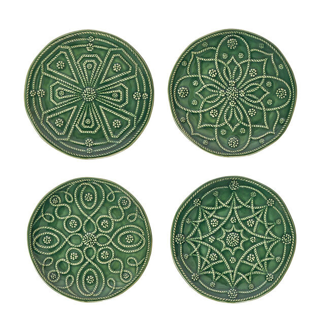 Product Juliska Jardins du Monde Side/Cocktail Plate Assorted Set/4 | Basil