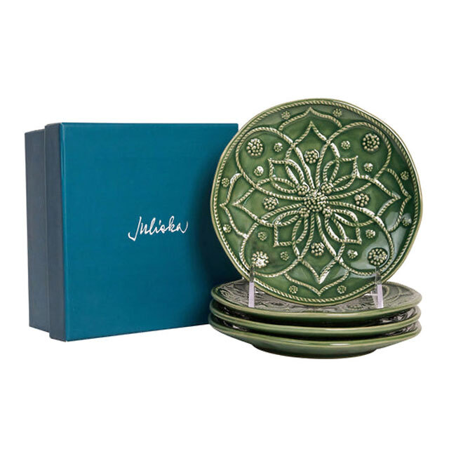 Juliska Jardins du Monde Side/Cocktail Plate Assorted Set/4 | Basil