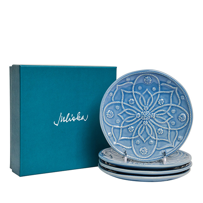 Juliska Jardins du Monde Side/Cocktail Plate - Assorted Set/4 | Chambray