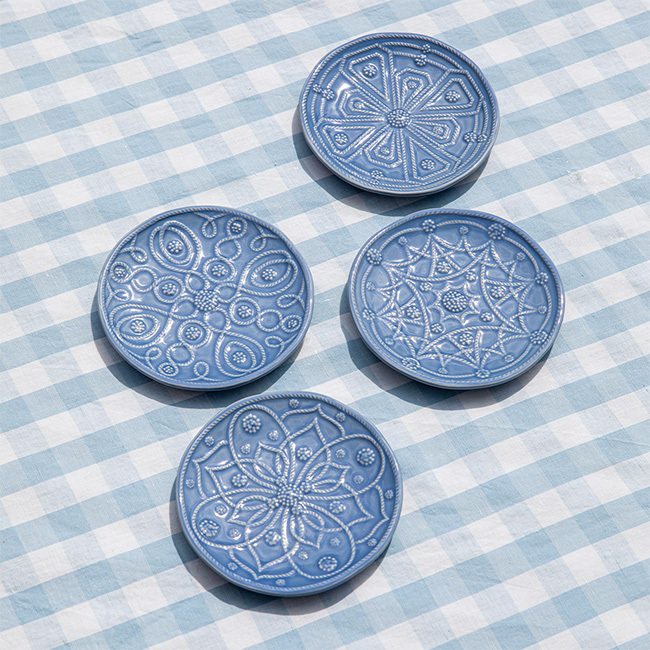 Juliska Jardins du Monde Side/Cocktail Plate - Assorted Set/4 | Chambray