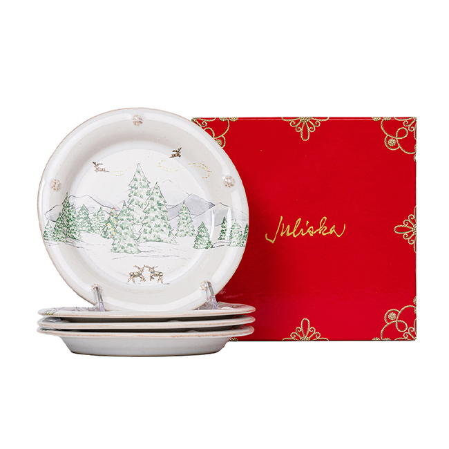 Juliska Berry & Thread North Pole Side/Cocktail Plate Assorted | Set of 4