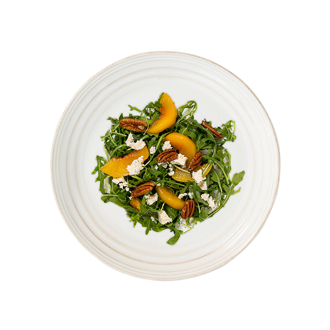 Juliska Bilbao Dessert/Salad Plate | Whitewash with food
