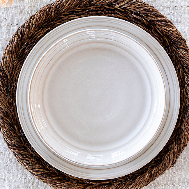 Juliska Bilbao Dessert/Salad Plate | Whitewash with Dinner Plate