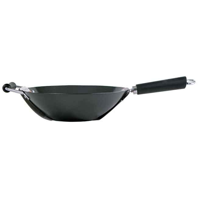 Ken Hom Excellence Non-stick Carbon Steel Wok, 12” - Side