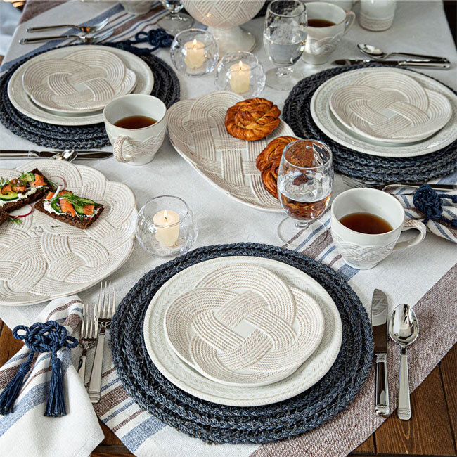 Juliska Le Panier Mystic Knot Dessert/Salad Plate | Whitewash