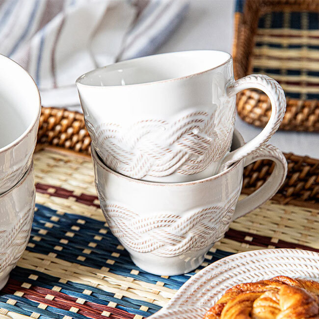 Juliska Le Panier Mystic Knot Mug | Whitewash on table