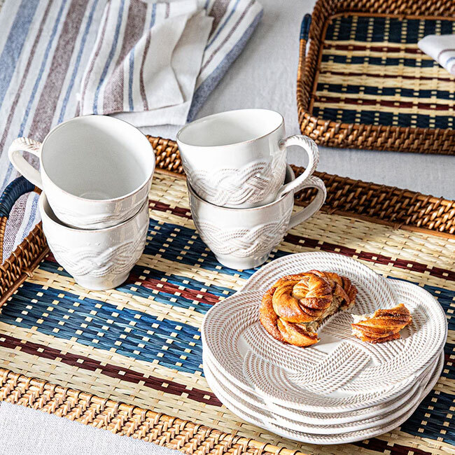 Juliska Le Panier Mystic Knot Mug | Whitewash on table 