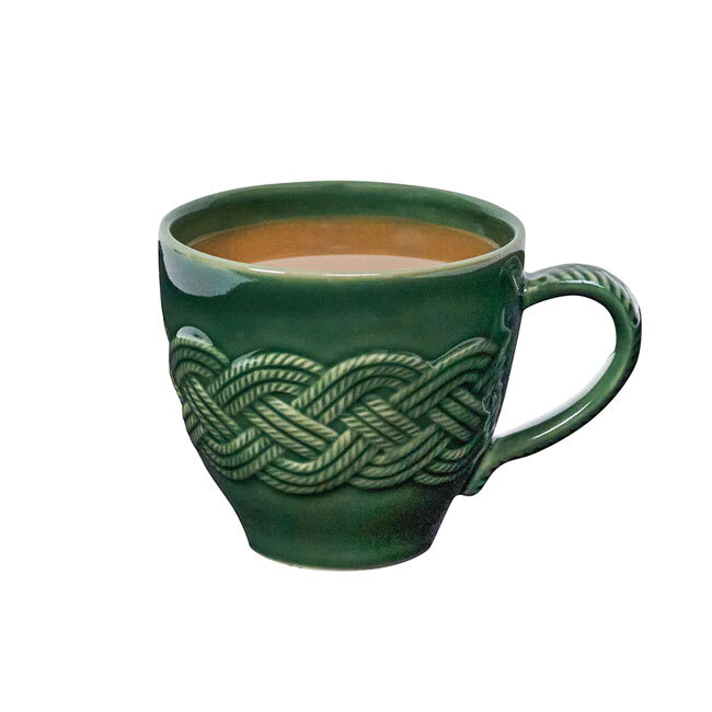 Juliska Le Panier Mystic Knot Mug | Basil with beverage