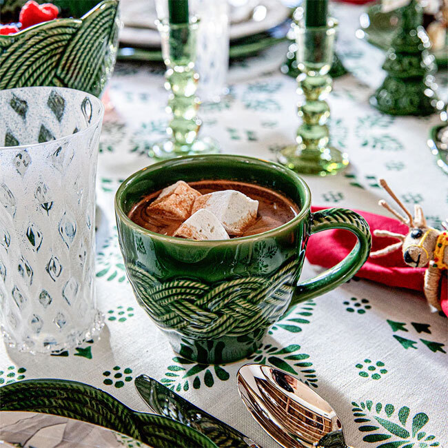 Juliska Le Panier Mystic Knot Mug | Basil on table
