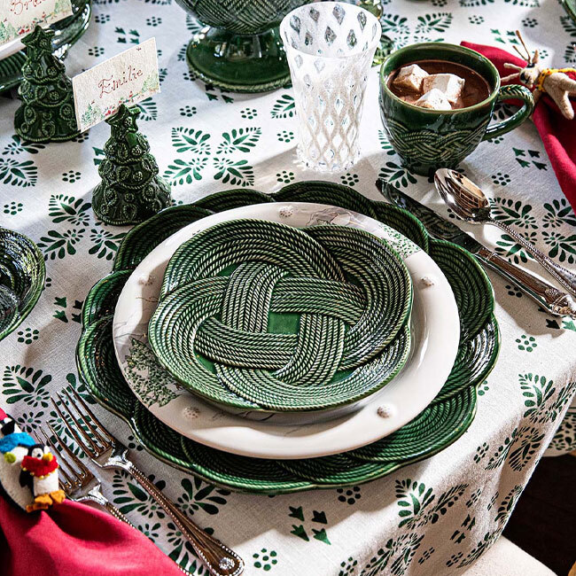 Juliska Le Panier Mystic Knot Charger/Platter | Basil in place setting