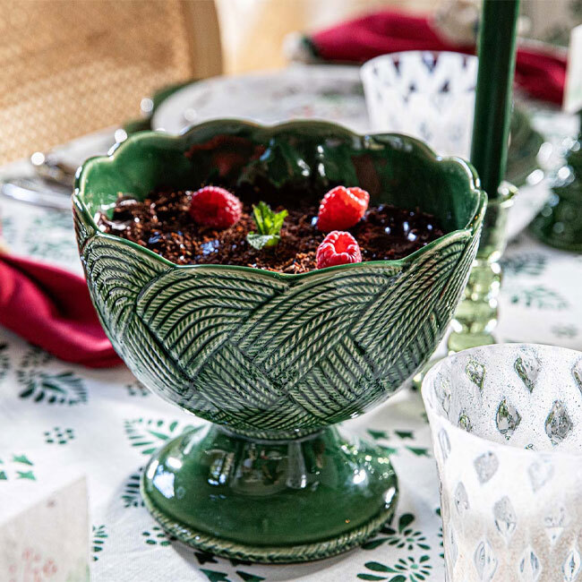 Juliska Le Panier Mystic Knot Footed Bowl | Basil in use