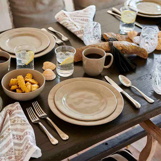 Juliska Puro Dinner Plate - Taupe - Place Setting