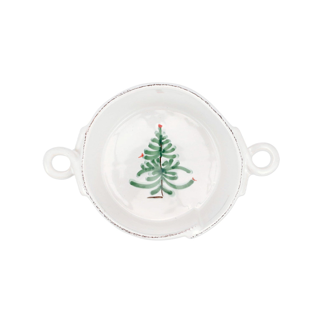 Vietri Lastra Holiday Small Handled Bowl