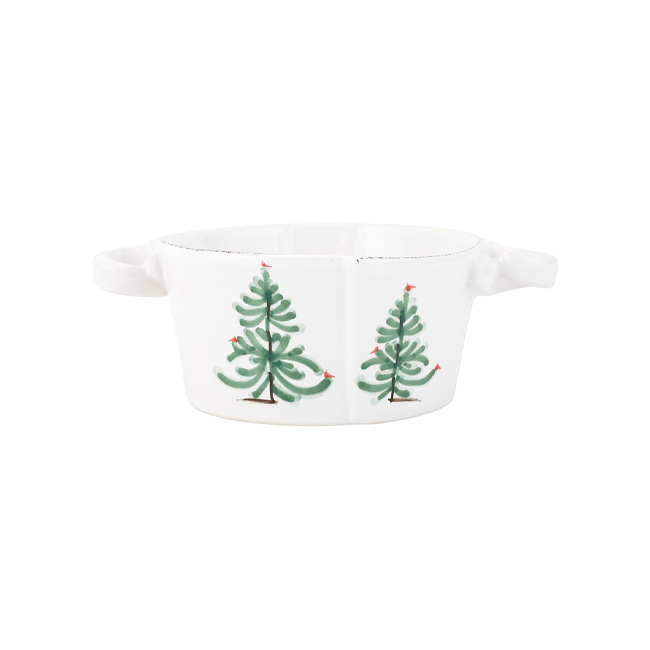 Vietri Lastra Holiday Small Handled Bowl