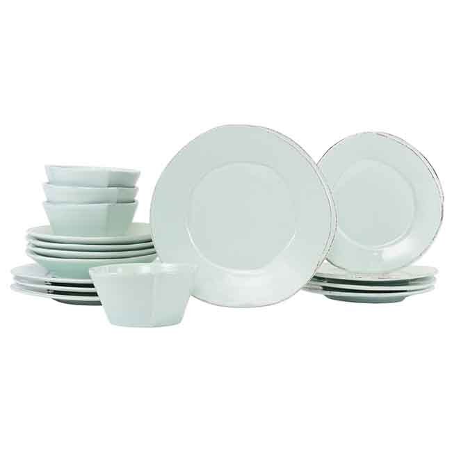 Lastra Sixteen-Piece Place Setting - Aqua