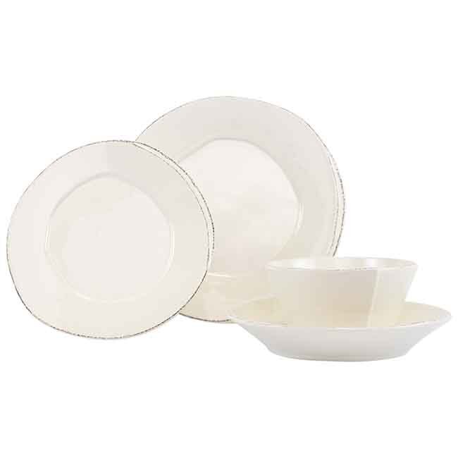 Vietri Lastra 4-Piece Place Setting - Linen