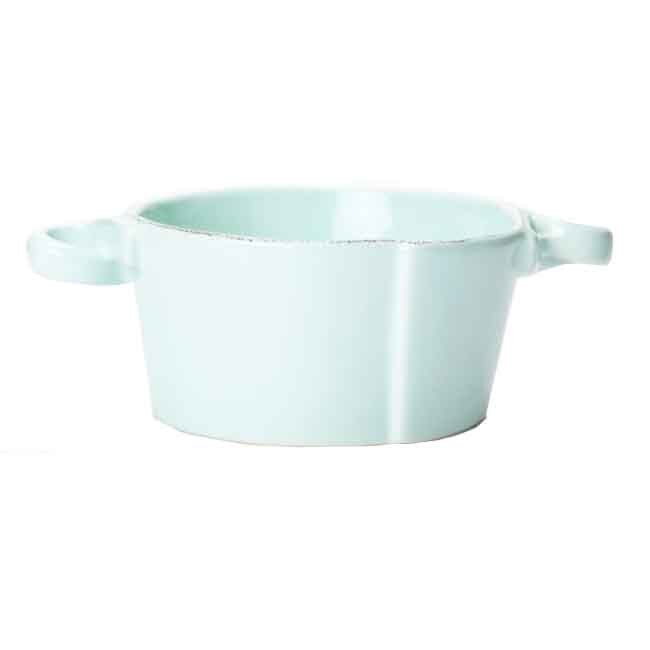 Product Vietri Lastra Small Handled Bowl - Aqua